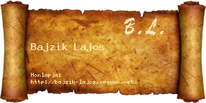 Bajzik Lajos névjegykártya